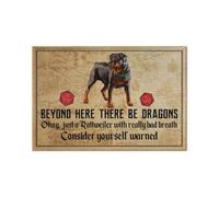 paillasson Exterieur Entree Rottweiler - Paillasson « Au-delà d'ici vivent des Dragons »
