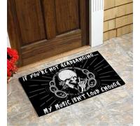 paillasson Exterieur Entree Si tu ne headbangues Pas, C'est Que ma Musique n'est Pas Assez Forte. Tapis de Porte crâne