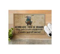 paillasson Exterieur Entree Tapis de Bienvenue Facile à Nettoyer « Au-delà des Dragons »