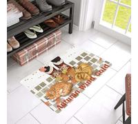 paillasson Exterieur Entree Tapis de Bienvenue Facile à Nettoyer Cat Autumn Wind Gold