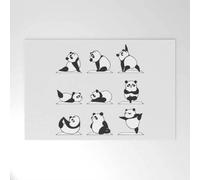 paillasson Exterieur Entree Tapis de Bienvenue Panda Yoga, T-Shirt Homme Panda pour Professeur de Maternelle, Blanc, Toutes Tailles