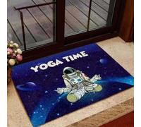 paillasson Exterieur Entree Tapis de Porte Amusant sur Le thème de l'astronaute et de l'heure du Yoga