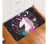 paillasson Exterieur Entree Tapis de Porte avec Portrait de Licorne Magique