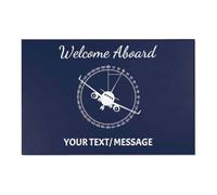 paillasson Exterieur Entree Tapis de Porte Bleu Avion personnalisé « Bienvenue à Bord »