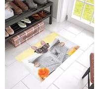 paillasson Exterieur Entree Tapis de Porte Bouledogue français lisant Un Journal - Cadeau pour Les Amoureux des Chiens