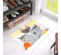 paillasson Exterieur Entree Tapis de Porte Bouledogue français lisant Un Journal - Cadeau pour Les Amoureux des Chiens