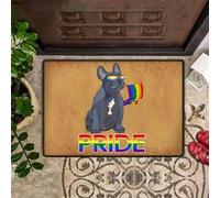 paillasson Exterieur Entree Tapis de Porte Bulldog LGBT Pride, Cadeau pour Un ami ou Un Membre de la Famille, Cadeau d'anniversaire