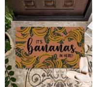paillasson Exterieur Entree Tapis de Porte « C'est la Folie Ici » pour Les Amateurs de Fruits et de Bananes