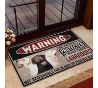 paillasson Exterieur Entree Tapis de Porte d'avertissement à Base en Caoutchouc avec Motif Labrador Retriever hautement dressé