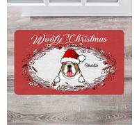 paillasson Exterieur Entree Tapis de Porte de Noël pour Chiens - Cadeaux Bouledogue Anglais - Jusqu'à 10 Chiens