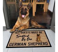 paillasson Exterieur Entree Tapis de Porte d'entrée Facile à Nettoyer avec Un Berger Allemand