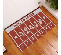 paillasson Exterieur Entree Tapis de Porte d'intérieur et d'extérieur « Piste de Course » Humoristique « Mieux Vaut Tard »
