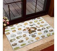 paillasson Exterieur Entree Tapis de Porte en Caoutchouc avec Motif Python Royal, Serpent et Reptiles