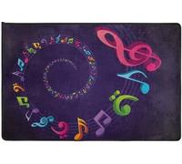 paillasson Exterieur Entree Tapis de Porte en Spirale Arc-en-Ciel avec Notes de Musique - Cadeau pour Un ami - Cadeau d'anniversaire