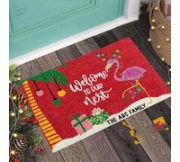 paillasson Exterieur Entree Tapis de Porte Flamant Rose pour Noël Bienvenue dans Notre nid 2021