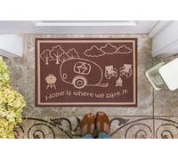 paillasson Exterieur Entree Tapis de Porte « Home is Where We Gar It pour Les Amoureux du Camping