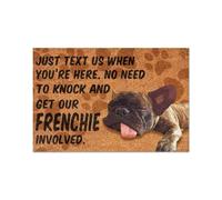 paillasson Exterieur Entree Tapis de Porte Humoristique Bouledogue français « Envoie Un SMS Quand tu ES l࠻