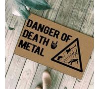 paillasson Exterieur Entree Tapis de Porte Humoristique Danger of Death Metal pour intérieur et extérieur