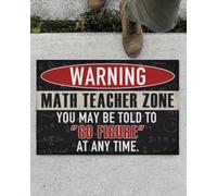 paillasson Exterieur Entree Tapis de Porte Humoristique « Professeur de Maths » : Attention, on Pourrait Vous dire de Vous débrouiller Seul à Tout Moment !