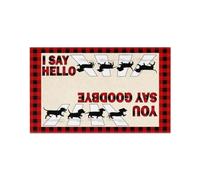 paillasson Exterieur Entree Tapis de Porte Humoristique « Teckel, Je dis Bonjour »