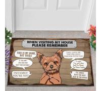 paillasson Exterieur Entree Tapis de Porte Humoristique Yorkshire « N'oubliez Pas, C'est chez Moi »