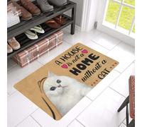paillasson Exterieur Entree Tapis de Porte imprimé « Chat Mignon » : Une Maison sans Chat n'est Pas Un Foyer
