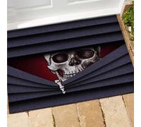 paillasson Exterieur Entree Tapis de Porte imprimé Tête de Mort « Dis Bonjour au Diable »