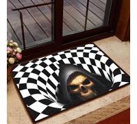 paillasson Exterieur Entree Tapis de Porte Incroyable avec crâne et Faucheuse