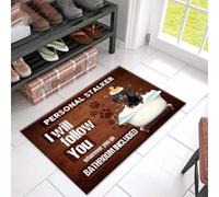 paillasson Exterieur Entree Tapis de Porte intérieur et extérieur « Teckel Je Te suivrai »