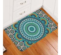 paillasson Exterieur Entree Tapis de Porte Kaléidoscope Aqua