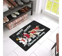 paillasson Exterieur Entree Tapis de Porte « Knock Christmas is Coming » avec Motif Golden Retriever, Facile à Nettoyer, pour la Bienvenue