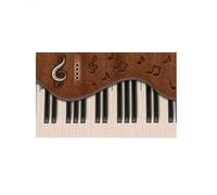 paillasson Exterieur Entree Tapis de Porte Original en Forme de Piano, Motif Notes de Musique. Un pour Les mélomanes. Tapis de Porte résistant et Amusant.