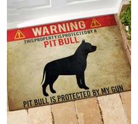 paillasson Exterieur Entree Tapis de Porte Pit Bull Pit Bull Cette propriété est protégée Décoration Cadeau