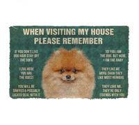 paillasson Exterieur Entree Tapis de Porte pour Chien - Veuillez Respecter Les règles de la Maison pour Les Chiens de Race Poméranien