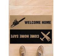 paillasson Exterieur Entree Tapis de Porte Sawyer « Bienvenue à la Maison, rentrez sains et saufs », Cadeau pour Sawyer