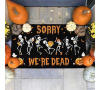 paillasson Exterieur Entree Tapis de Porte « Squelette Dansant d'halloween » et « Désolé, Nous Sommes Morts »