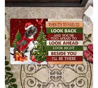 paillasson Exterieur Entree Tapis de Porte Staffordshire Bull Terrier de Noël Regardez Juste à côté de Vous