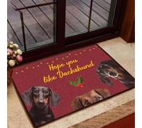 paillasson Exterieur Entree Tapis de Porte Teckel « J'espère Que Vous l'aimez »