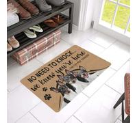 paillasson Exterieur Entree Tapis de Porte Toy Fox Terrier « Knock We Know You're Here »