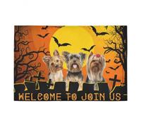 paillasson Exterieur Entree Tapis de Porte Yorkshire Terrier Halloween - Bienvenue Parmi Nous