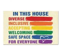 paillasson Exterieur Entree Tapis d'entrée intérieur et extérieur LGBT in This House Rainbow Pride