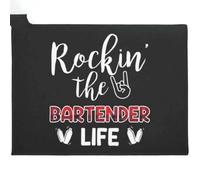 paillasson Exterieur Entree Tapis d'intérieur et d'extérieur à Carreaux Rouges « Rockin' The Bartender Life »