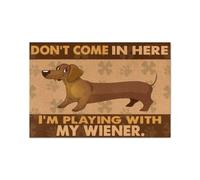 paillasson Exterieur Entree Teckel, n'entre Pas Ici, Je Joue avec Mon paillasson à saucisses