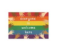 paillasson Exterieur Entree Tout Le Monde est Le bienvenu Ici. Paillasson diversité. Paillasson Arc-en-Ciel.