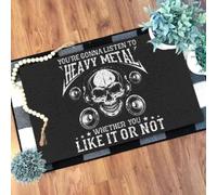 paillasson Exterieur Entree Tu Vas écouter du Heavy Metal, Que tu Le veuilles ou Non, Skull Doormat