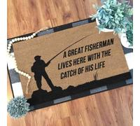 paillasson Exterieur Entree Un Grand pêcheur VIT Ici avec la Prise de sa Vie. Paillasson