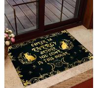 paillasson Exterieur Entree Vérifiez Votre énergie Avant d'entrer dans Cette Maison. Tapis d'entrée intérieur et extérieur Chat Sorcière
