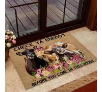 paillasson Exterieur Entree Vérifiez Votre énergie - Paillasson imprimé Motif Vache en Fibre de Coco