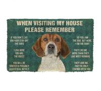 paillasson Exterieur Entree Veuillez Respecter Les règles de la Maison pour Les Chiens de Race Foxhound Anglais. Paillasson