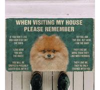 paillasson Exterieur Entree Veuillez Respecter Les règles de la Maison pour Les Chiens de Race Poméranien. Tapis de Porte Inclus.